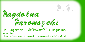 magdolna haromszeki business card